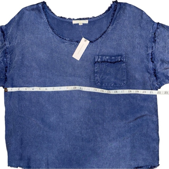 Pure Good Linen Rayon Blend Blue Coastal Beach Vacation Minimalist Sz M - Picture 6 of 7